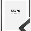 Ramme Stilren Sort 55x70 cm - Passepartout Hvid 17x23 inches