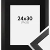 Ramme Stilren Sort 24x30 cm - Passepartout Sort 18x24 cm