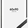 Ramme Stilren Sort 60x90 cm - Passepartout Hvid 50x75 cm