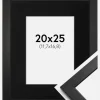 Ramme Stilren Sort 20x25 cm - Passepartout Sort 5x7 inches