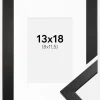 Ramme Stilren Sort 13x18 cm - Passepartout Hvid 9x12 cm