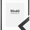 Ramme Stilren Sort 50x60 cm - Passepartout Hvid 14x18 inches
