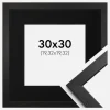 Ramme Stilren Sort 30x30 cm - Passepartout Sort 8x8 inches