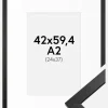 Ramme Stilren Sort 42x59,4 cm - Passepartout Hvid 25x38 cm