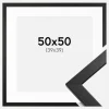 Ramme Stilren Sort 50x50 cm - Passepartout Hvid 40x40 cm