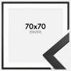 Ramme Stilren Sort 70x70 cm - Passepartout Hvid 60x60 cm