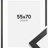 Ramme Stilren Sort 55x70 cm - Passepartout Hvid 43x60 cm