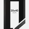 Ramme Stilren Sort 20x40 cm - Passepartout Sort 10x30 cm