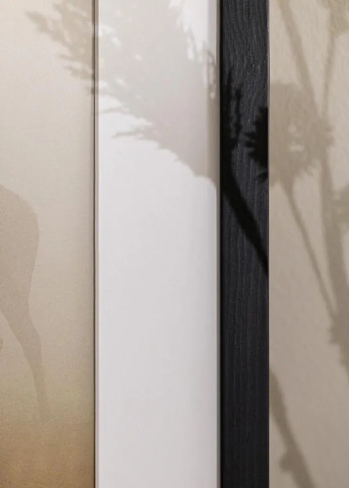 Ramme Stilren Sort 60x80 cm - Passepartout Hvid 50x60 cm