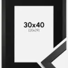 Ramme Stilren Sort 30x40 cm - Passepartout Sort 21x30 cm