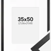 Ramme Stilren Sort 35x50 cm - Passepartout Hvid 9x12 inches