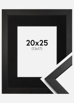 Ramme Stilren Sort 20x25 cm - Passepartout Sort 14x18 cm