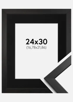 Ramme Stilren Sort 24x30 cm - Passepartout Sort 7x9 inches