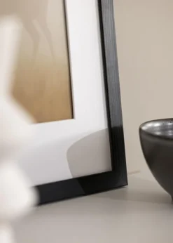 Ramme Stilren Sort 13x18 cm - Passepartout Hvid 10x12 cm