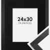 Ramme Stilren Sort 24x30 cm - Passepartout Sort 6x8 inches