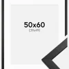 Ramme Stilren Sort 50x60 cm - Passepartout Hvid 40x50 cm