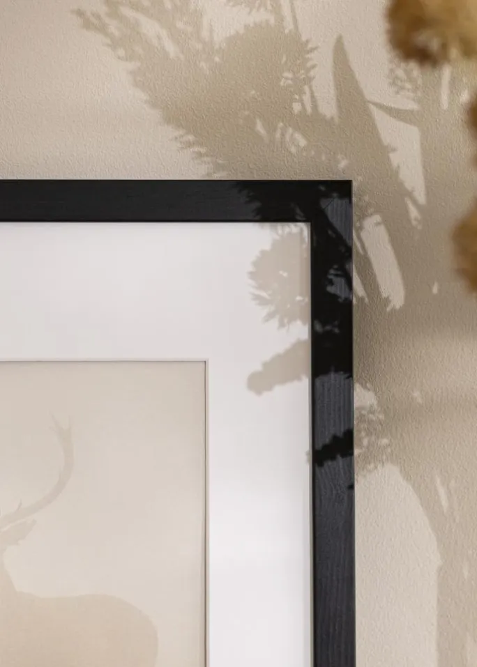 Ramme Stilren Sort 50x60 cm - Passepartout Hvid 40x50 cm
