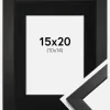 Ramme Stilren Sort 15x20 cm - Passepartout Sort 11x15 cm