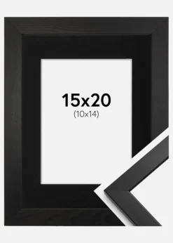 Ramme Stilren Sort 15x20 cm - Passepartout Sort 11x15 cm