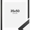 Ramme Stilren Sort 35x50 cm - Passepartout Hvid 30x35 cm