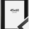 Ramme Stilren Sort 45x60 cm - Passepartout Sort 35x50 cm