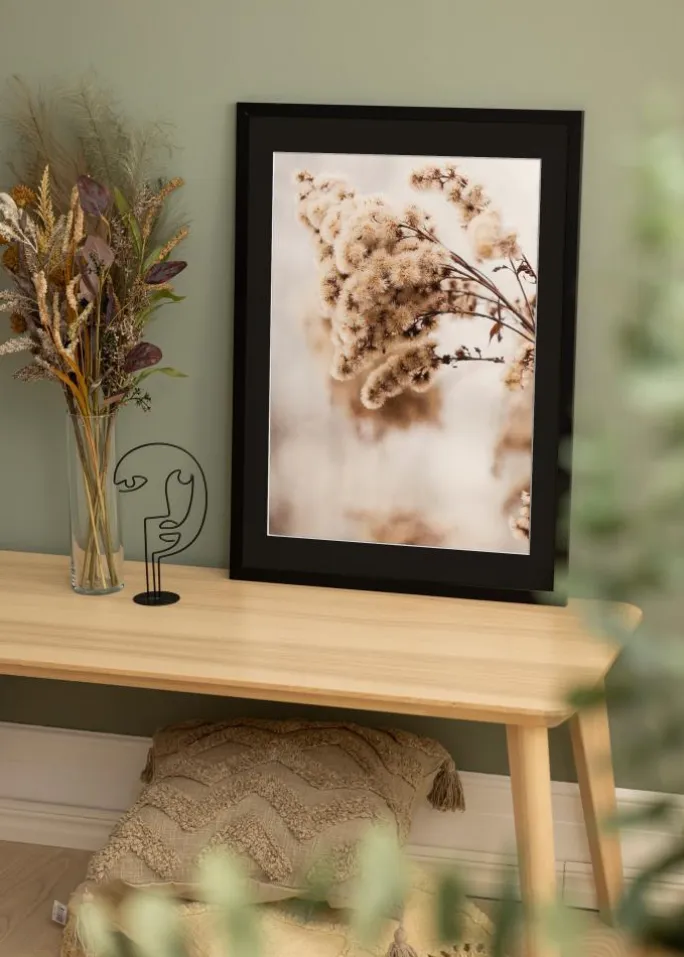 Ramme Stilren Sort 20x30 cm - Passepartout Sort 15x22 cm