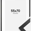 Ramme Stilren Sort 55x70 cm - Passepartout Hvid 43x61 cm