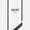 Ramme Stilren Sort 30x90 cm - Passepartout Hvid 20x80 cm