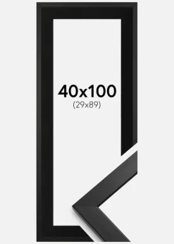 Ramme Stilren Sort 40x100 cm - Passepartout Sort 30x90 cm