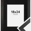 Ramme Stilren Sort 18x24 cm - Passepartout Sort 13x17 cm