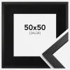 Ramme Stilren Sort 50x50 cm - Passepartout Sort 35x35 cm