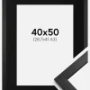 Ramme Stilren Sort 40x50 cm - Passepartout Sort 29,7x42 cm