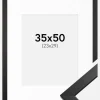 Ramme Stilren Sort 35x50 cm - Passepartout Hvid 24x30 cm