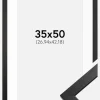 Ramme Stilren Sort 35x50 cm - Passepartout Hvid 11x17 inches