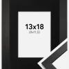 Ramme Stilren Sort 13x18 cm - Passepartout Sort 9x12 cm