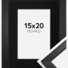 Ramme Stilren Sort 15x20 cm - Passepartout Sort 4x6 inches