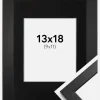 Ramme Stilren Sort 13x18 cm - Passepartout Sort 10x12 cm