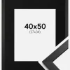 Ramme Stilren Sort 40x50 cm - Passepartout Sort 28x35 cm
