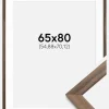 Ramme Stilren Valnød 65x80 cm - Passepartout Hvid 22x28 inches