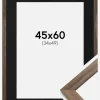 Ramme Stilren Valnød 45x60 cm - Passepartout Sort 35x50 cm