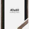 Ramme Stilren Valnød 40x60 cm - Passepartout Sort 32,9x48,3 cm (A3+)