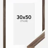 Ramme Stilren Valnød 30x50 cm - Passepartout Hvid 18x35 cm