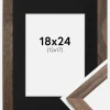 Ramme Stilren Valnød 18x24 cm - Passepartout Sort 13x18 cm