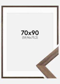 Ramme Stilren Valnød 70x90 cm - Passepartout Hvid 24x30 inches (60,96x76,2 cm)