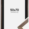 Ramme Stilren Valnød 50x70 cm - Passepartout Sort 42x59,4 cm (A2)