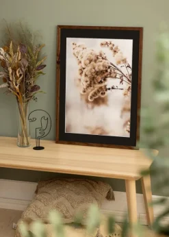 Ramme Stilren Valnød 50x70 cm - Passepartout Sort 42x59,4 cm (A2)