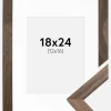 Ramme Stilren Valnød 18x24 cm - Passepartout Hvid 13x17 cm