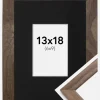 Ramme Stilren Valnød 13x18 cm - Passepartout Sort 7x10 cm