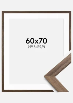 Ramme Stilren Valnød 60x70 cm - Passepartout Hvid 20x24 inches