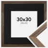 Ramme Stilren Valnød 30x30 cm - Passepartout Sort 20x20 cm